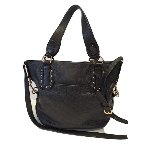 MICHAEL KORS Large Black Leather Studded Buckle Handbag/Shoulder Strap Tote Chic - Picture 2 of 14